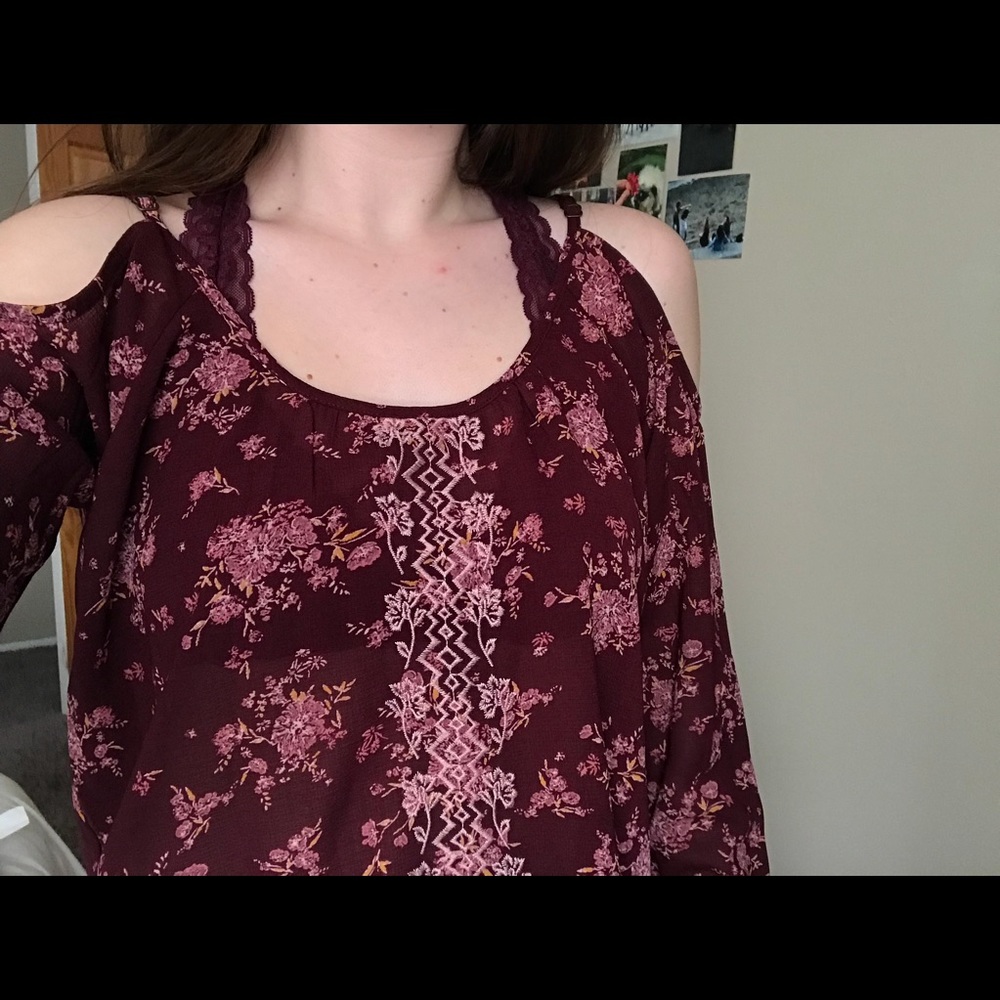 Exotic print lavender top